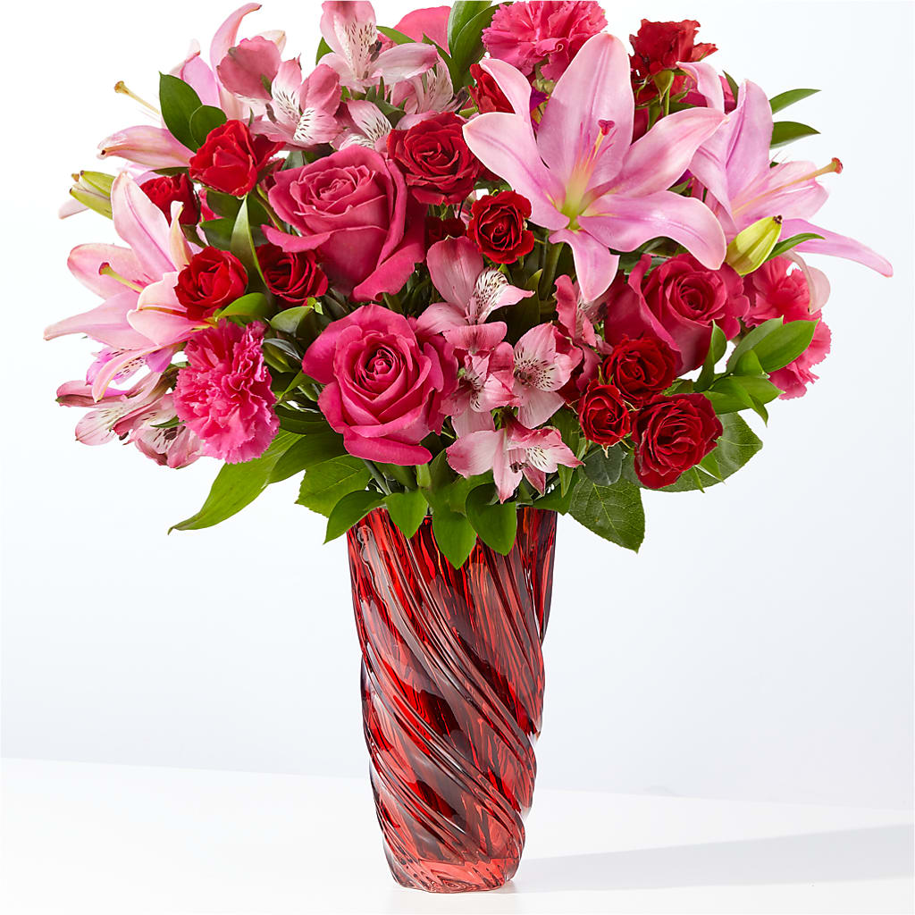 In Love Bouquet with Luxe Swirl Vase – LETITTE'S FLOWERS & GIFTS, Beaumont TX