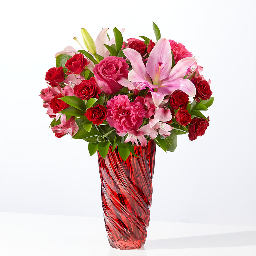 In Love Bouquet with Luxe Swirl Vase – LETITTE'S FLOWERS & GIFTS, Beaumont TX