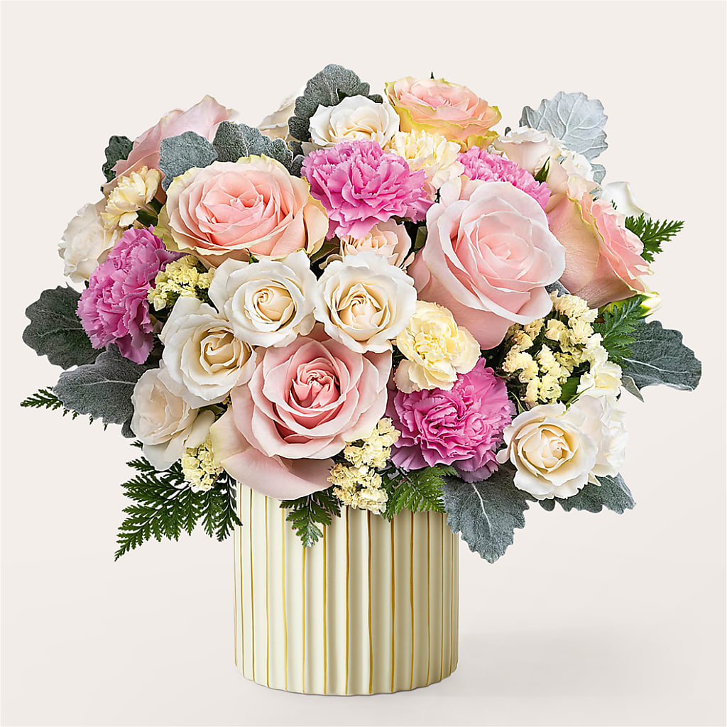 Blissful Moments Bouquet with Ivory Vase – LETITTE'S FLOWERS & GIFTS, Beaumont TX