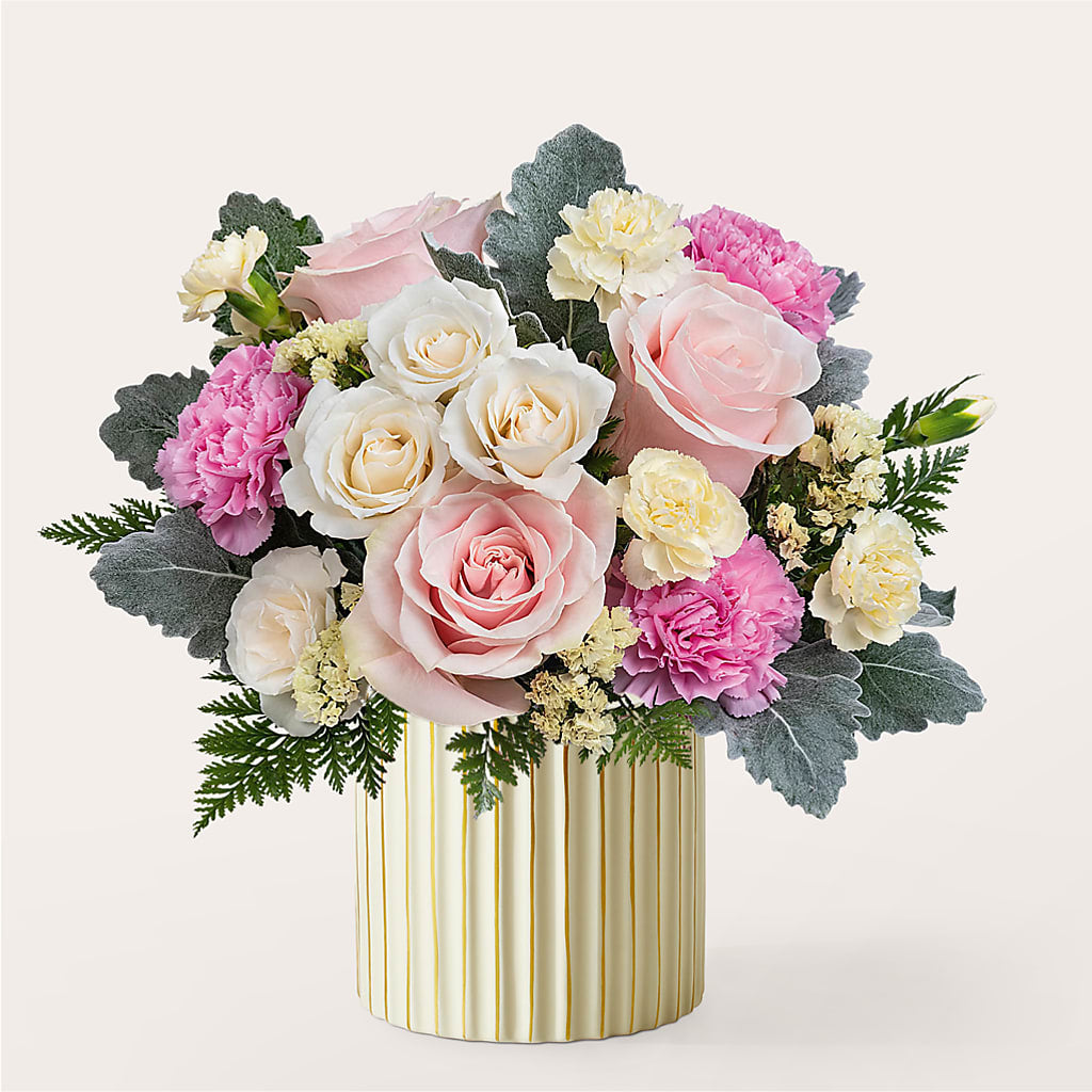 Blissful Moments Bouquet with Ivory Vase – LETITTE'S FLOWERS & GIFTS, Beaumont TX