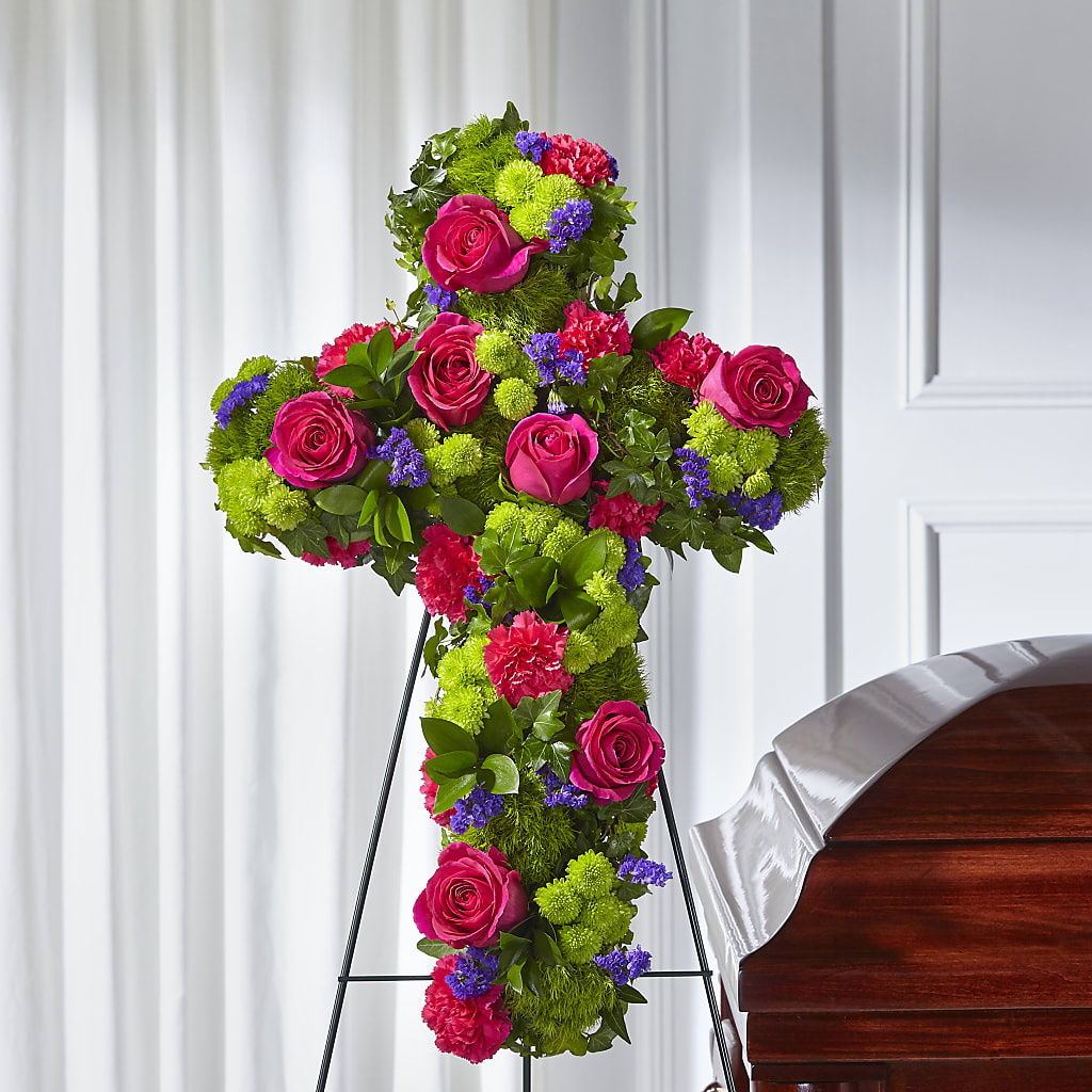 Tribute Rose Floral Cross – LETITTE'S FLOWERS & GIFTS, Beaumont TX