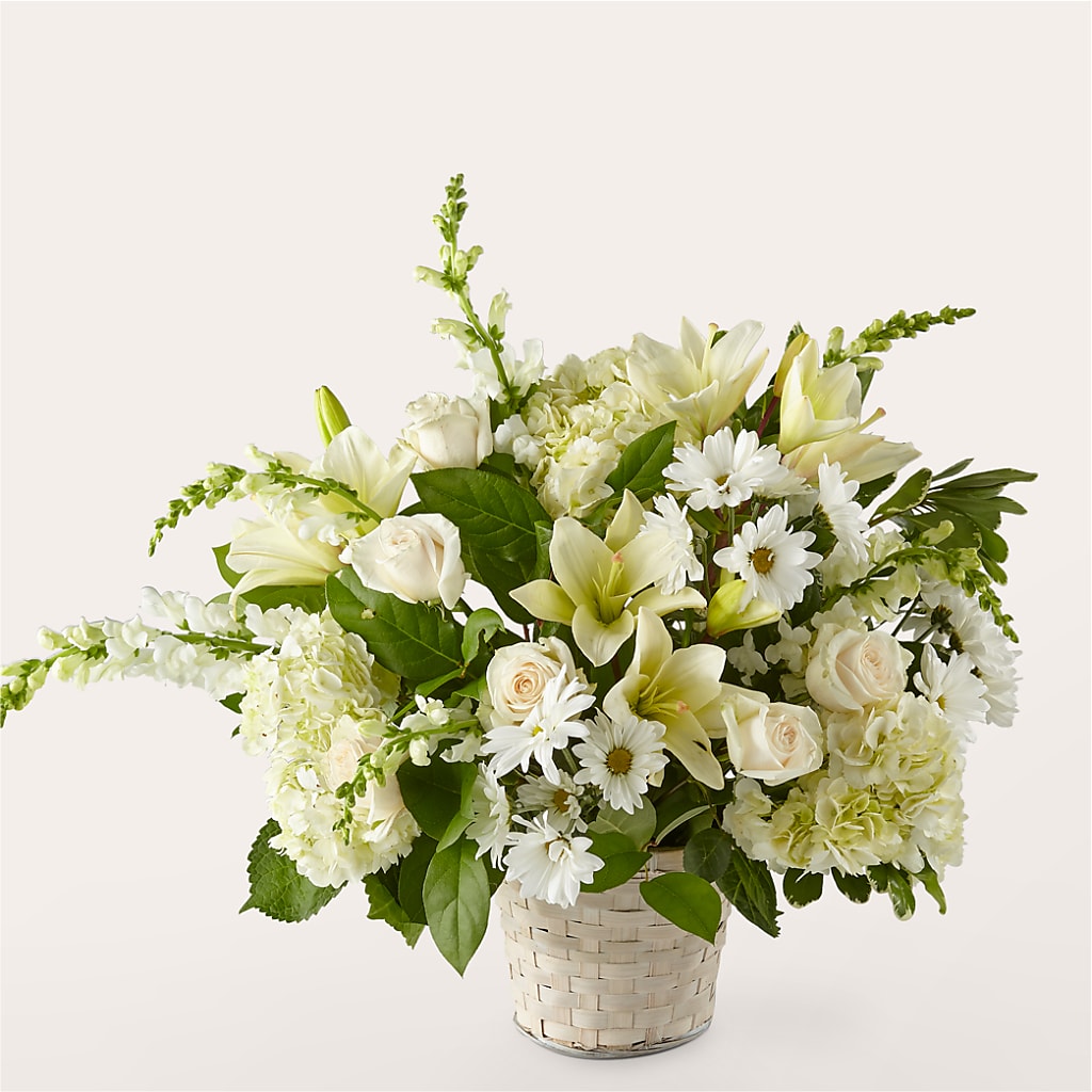 Ivory Elegance Floral Basket – LETITTE'S FLOWERS & GIFTS, Beaumont TX