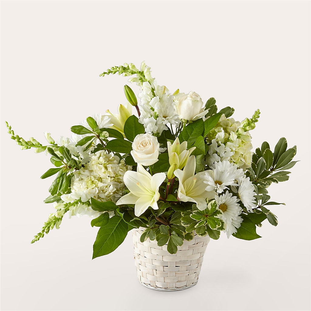Ivory Elegance Floral Basket – LETITTE'S FLOWERS & GIFTS, Beaumont TX