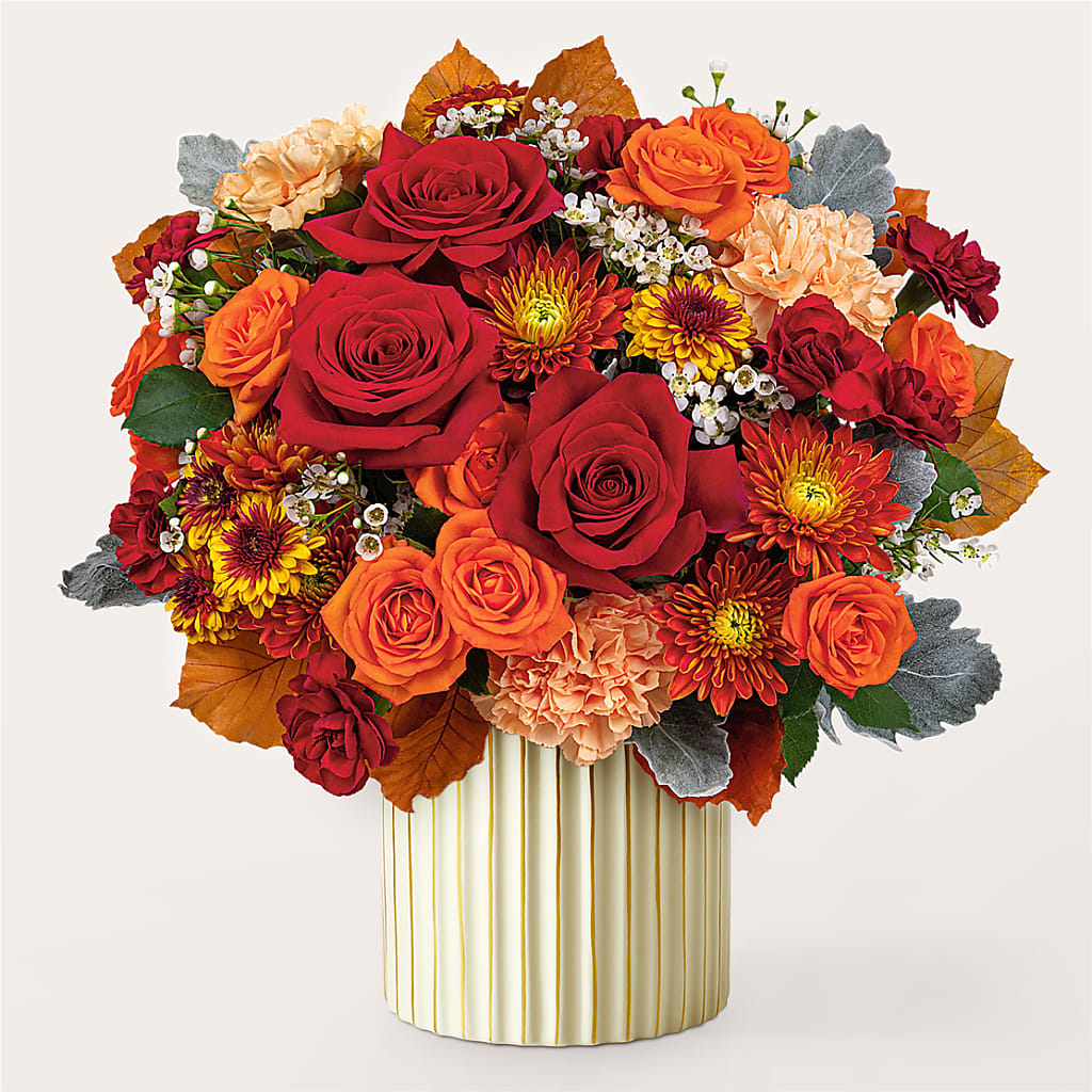 Merlot Bouquet with Ivory Vase – LETITTE'S FLOWERS & GIFTS, Beaumont TX