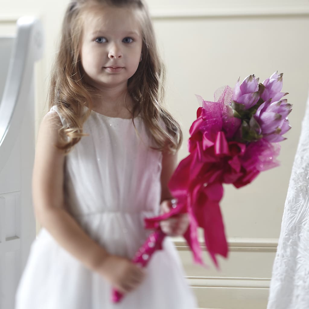 Sparkle Pink Flower Girl Bouquet – LETITTE'S FLOWERS & GIFTS, Beaumont TX