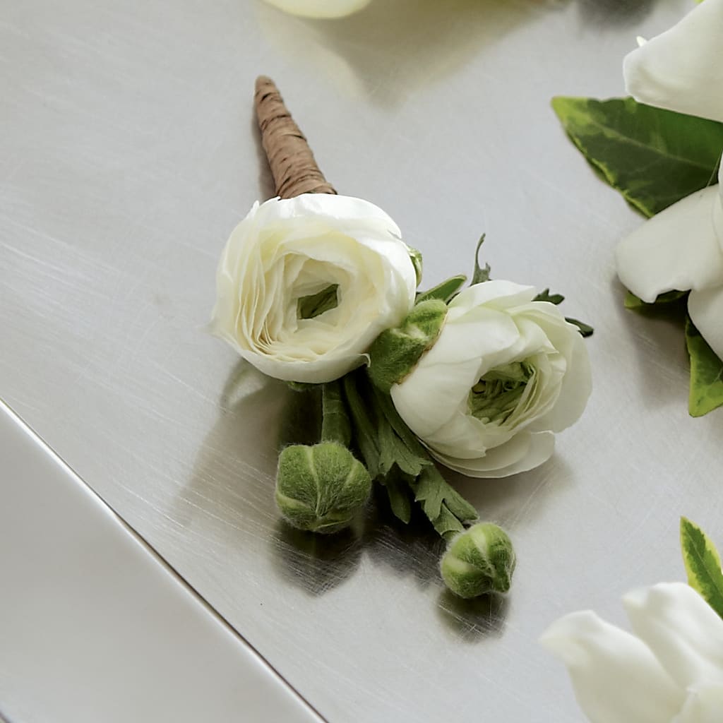 White Ranunculus Boutonniere – LETITTE'S FLOWERS & GIFTS, Beaumont TX