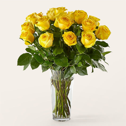 Long Stem Yellow Rose Bouquet – LETITTE'S FLOWERS & GIFTS, Beaumont TX