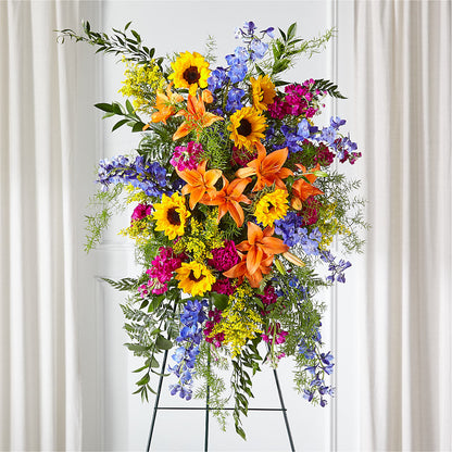 Sunlit Memories Standing Spray (Standard) – LETITTE'S FLOWERS & GIFTS, Beaumont TX