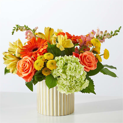 Autumn Sunshine Bouquet with Ivory Vase – LETITTE'S FLOWERS & GIFTS, Beaumont TX
