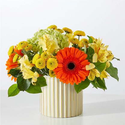 Autumn Sunshine Bouquet with Ivory Vase – LETITTE'S FLOWERS & GIFTS, Beaumont TX