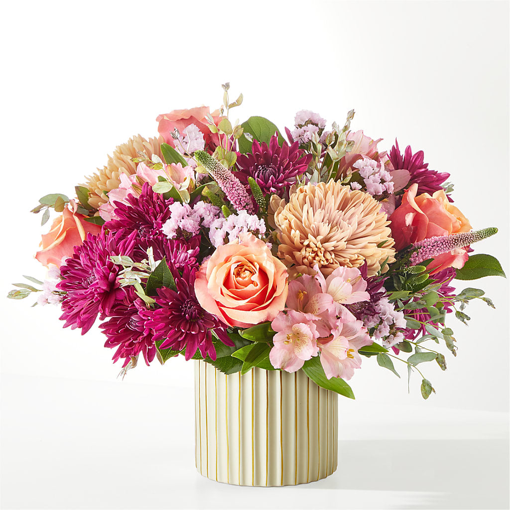 Berry Cobbler Bouquet with Ivory Vase – LETITTE'S FLOWERS & GIFTS, Beaumont TX