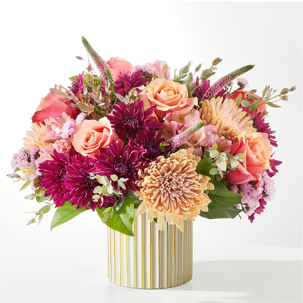 Berry Cobbler Bouquet with Ivory Vase – LETITTE'S FLOWERS & GIFTS, Beaumont TX