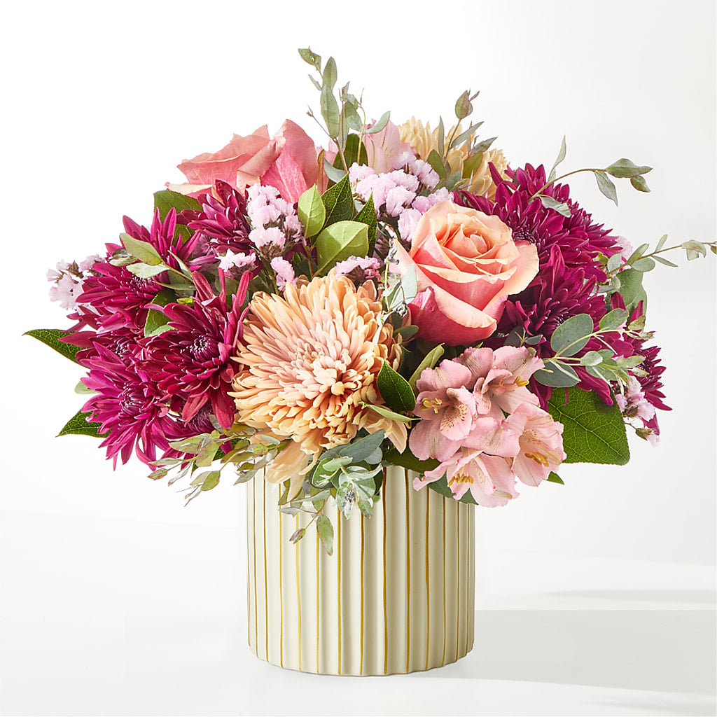 Berry Cobbler Bouquet with Ivory Vase – LETITTE'S FLOWERS & GIFTS, Beaumont TX