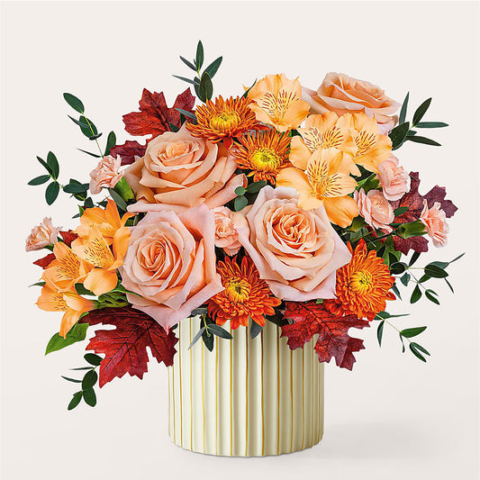 Spiced Latte Bouquet with Ivory Vase – LETITTE'S FLOWERS & GIFTS, Beaumont TX