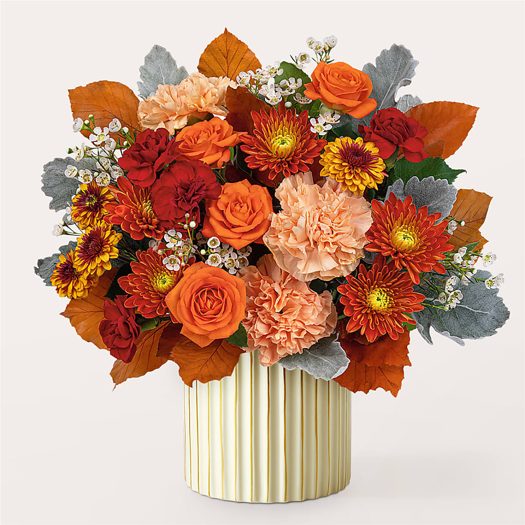 Merlot Bouquet with Ivory Vase – LETITTE'S FLOWERS & GIFTS, Beaumont TX