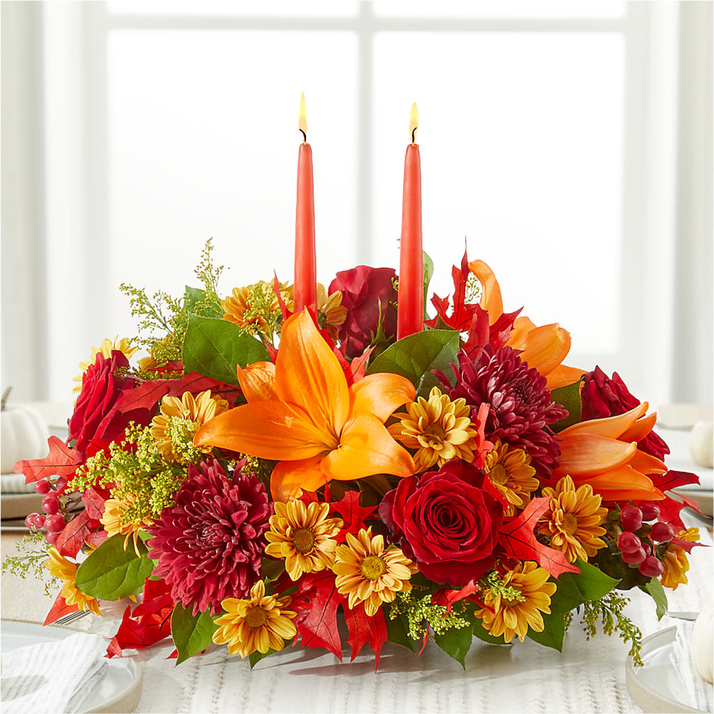 Autumn's Embrace Centerpiece – LETITTE'S FLOWERS & GIFTS, Beaumont TX
