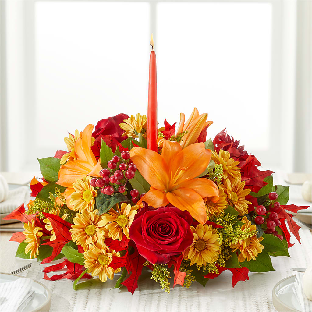 Autumn's Embrace Centerpiece – LETITTE'S FLOWERS & GIFTS, Beaumont TX
