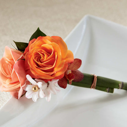 Sunset Dream Boutonniere – LETITTE'S FLOWERS & GIFTS, Beaumont TX