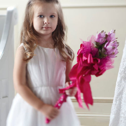 Sparkle Pink Flower Girl Bouquet – LETITTE'S FLOWERS & GIFTS, Beaumont TX