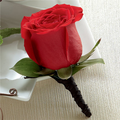 Red Rose Boutonniere – LETITTE'S FLOWERS & GIFTS, Beaumont TX